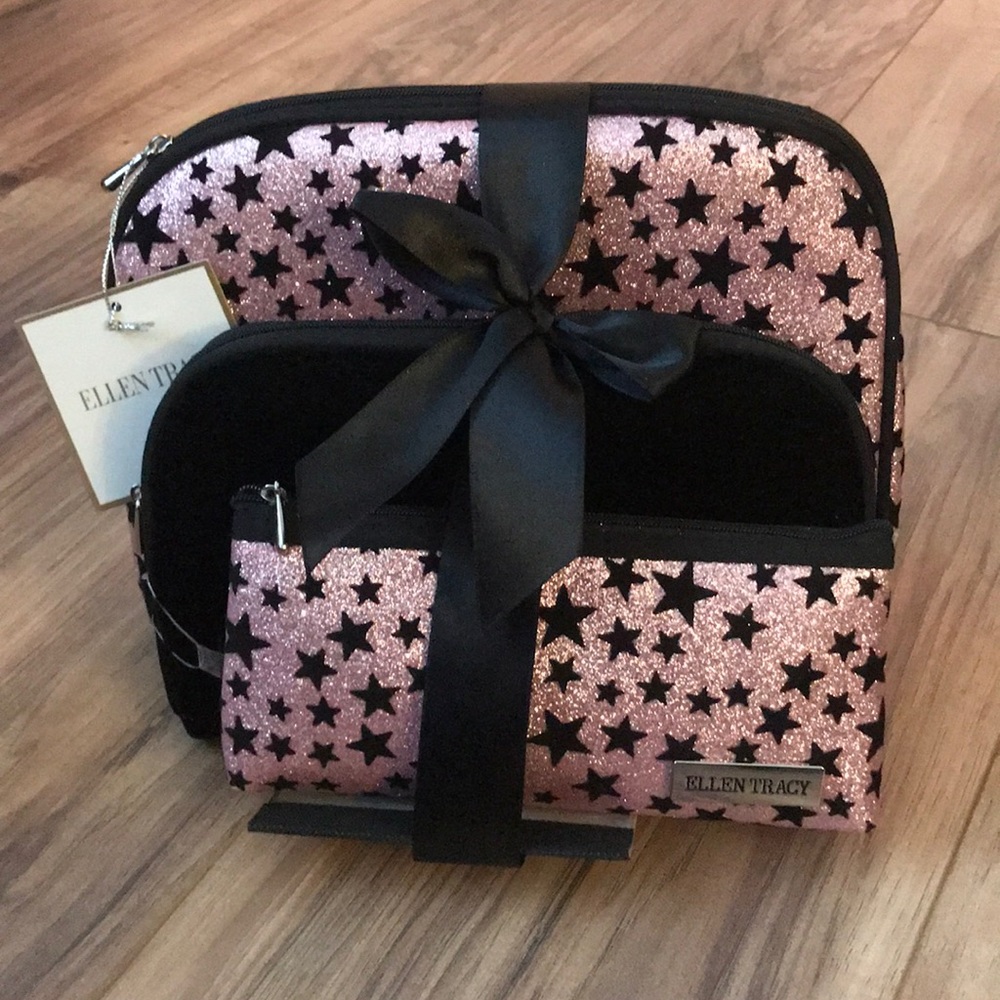 NWT 3 piece makeup, cosmetic, toiletries bag set